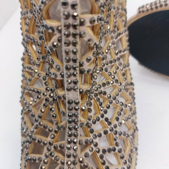 Betsey Johnson Crystal Women's Stiletto Ankle Booties Evening Wedding Size 37 - Picture 10 of 15